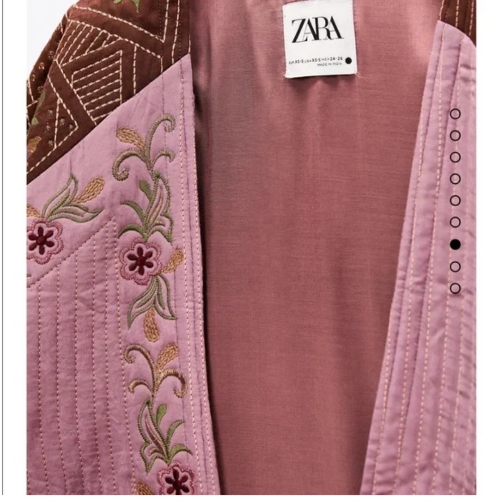 Zara EMBROIDERED PATCHWORK KIMONO LIMITED EDITION - Picture 4 of 6